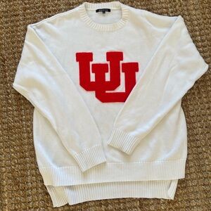 University of Utah White Sweater (Size L) Worn 1x